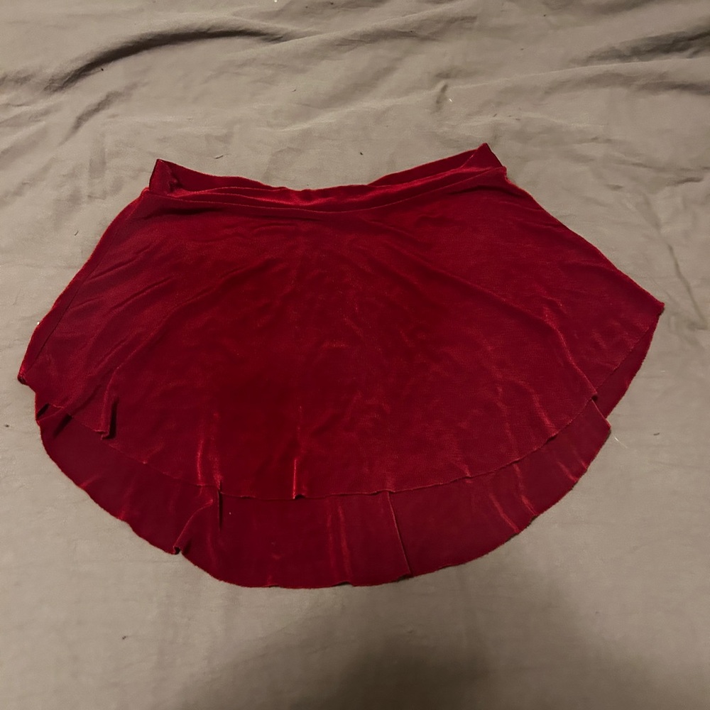 Elegant Red Velvet Skirt